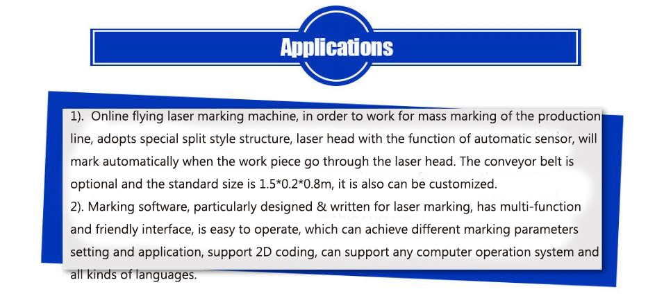 UV CO2 Fiber Flying/Fly Laser Marking / Printing/Engraving/Engraver/Marker/Printer Machine for /Plastic/Copper/Stainless Steel/Aluminum /Leather/Pipe /Tube