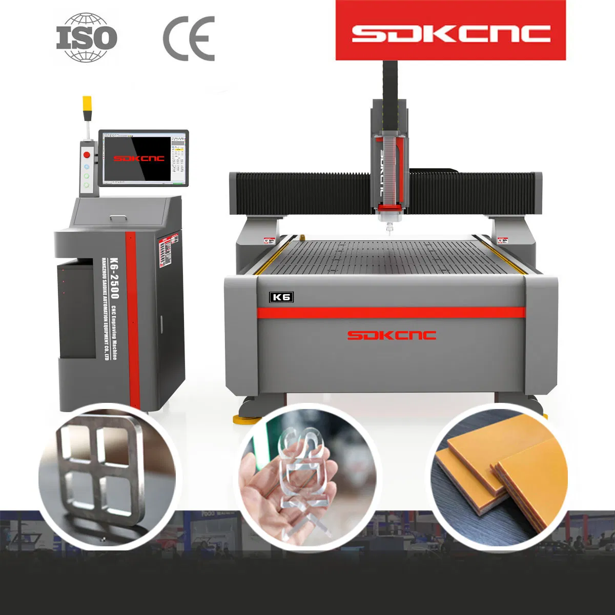 Fabricante de topo da China Mesa de trabalho de 6 eixos e dois 3D para fabricação de moldes de espuma e máquina de corte Madeira Plástico Acrílico CNC Router